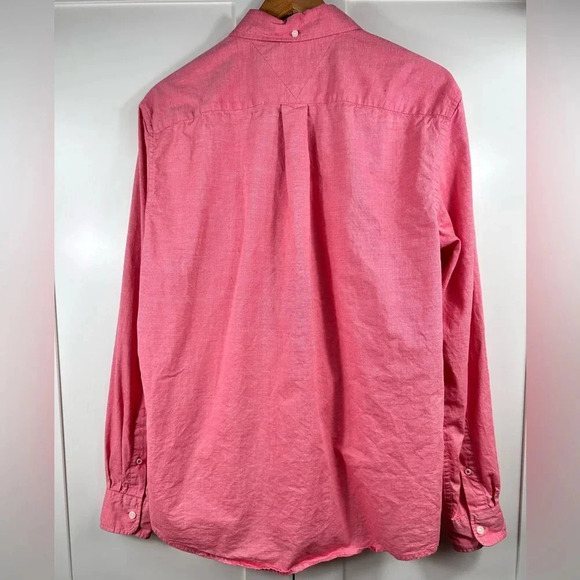Tommy Hilfiger “Custom Fit” cotton casual button-down shirt, Large, Pink - Picture 7 of 7